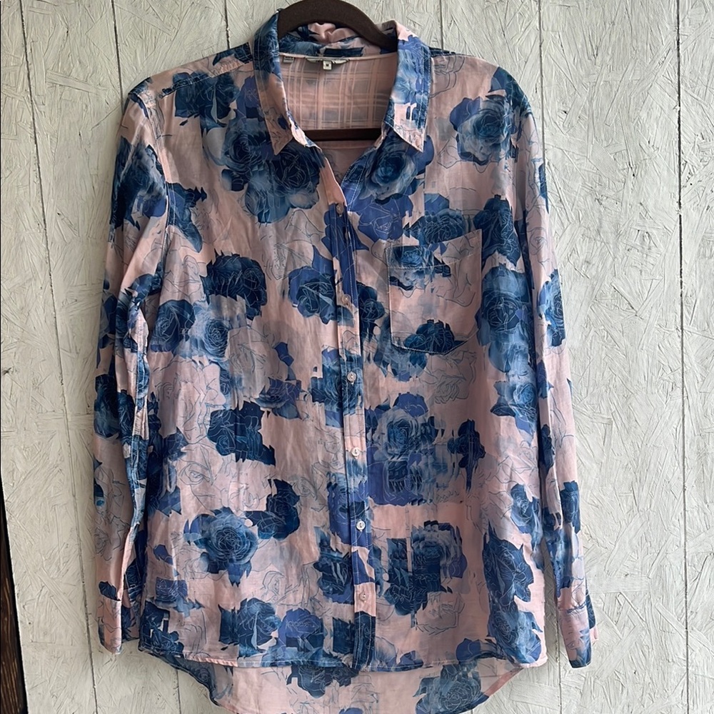 Guess Pink Long Sleeve Button Down Shirt